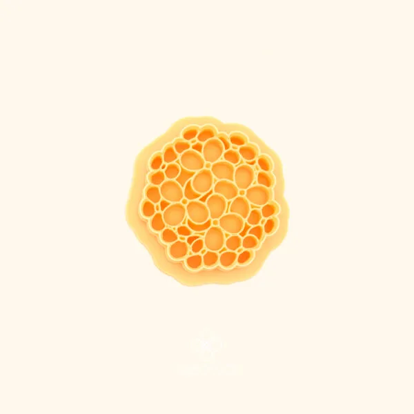 Bahar Cluster polymer clay cutter showing full circular silhouette packed with dense organic bubble cluster forms